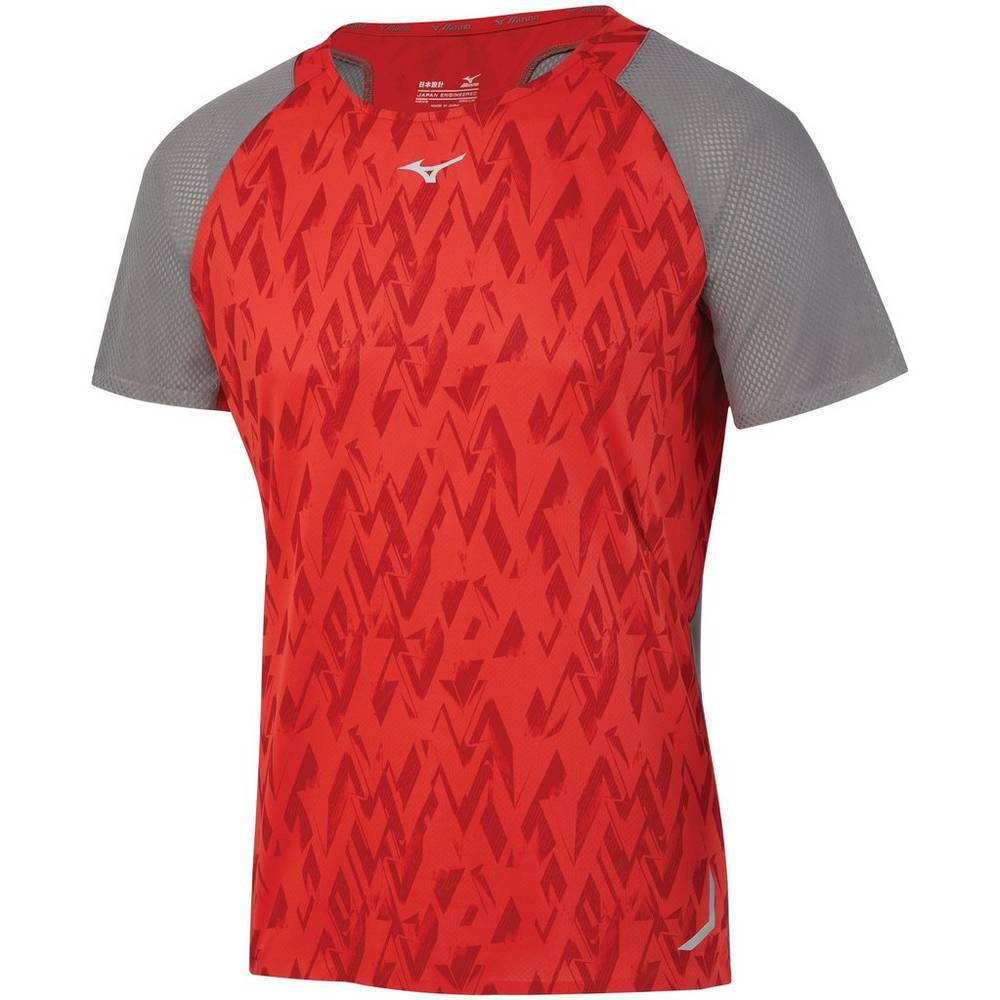 Camiseta Mizuno Running Aero - Homem - Vermelhas - TIWNQ9326